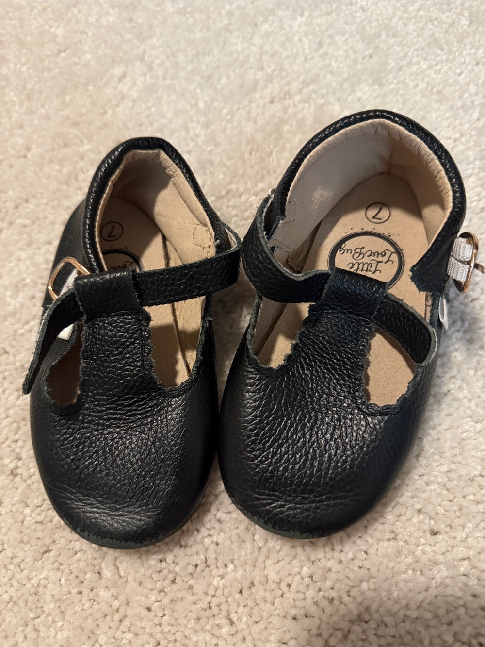 Little Love Bug T-Bar Black Shoe 7T